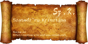 Szatmáry Krisztina névjegykártya