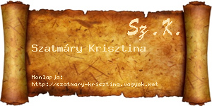 Szatmáry Krisztina névjegykártya