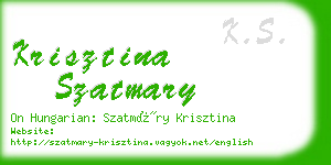 krisztina szatmary business card